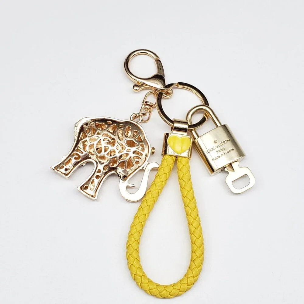 LV Gold Padlock & Key 🔒 Authentic Louis Vuitton Bag Unbranded Elephant Charm